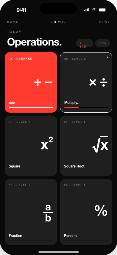 Rith app — Home